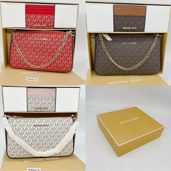 Bundle Michael Kors Red Giftable Boxed Xbody Xmas Gift Bag Wallet Set NWT $616 - Picture 10 of 10